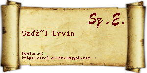 Szél Ervin névjegykártya