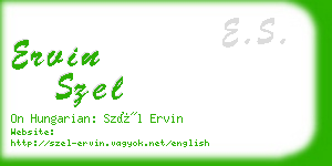 ervin szel business card